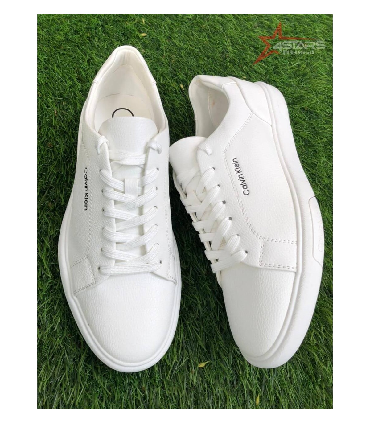 Calvin Klein Leather Sneakers - All White