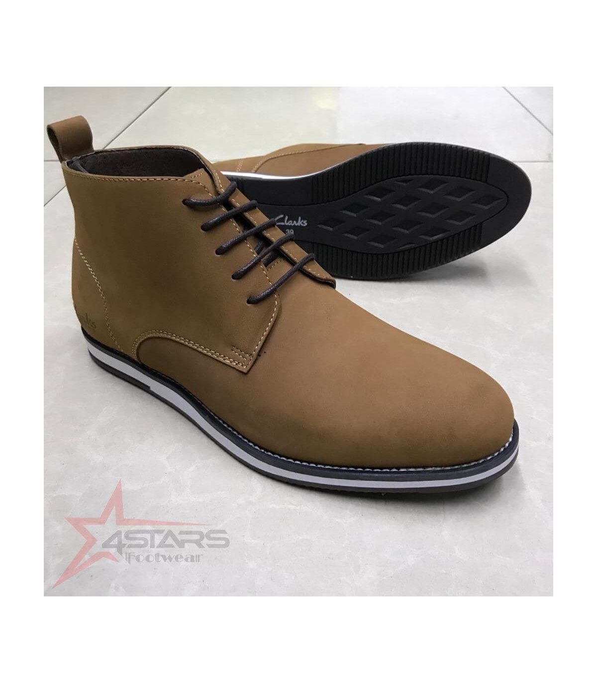 Clarks Suede Leather Casual Boots - Brown