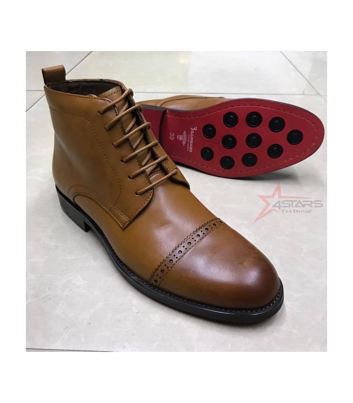 Oxford Genuine Leather Billionaire Boots - Brown
