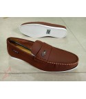 Brown Lacoste Slip On Loafers