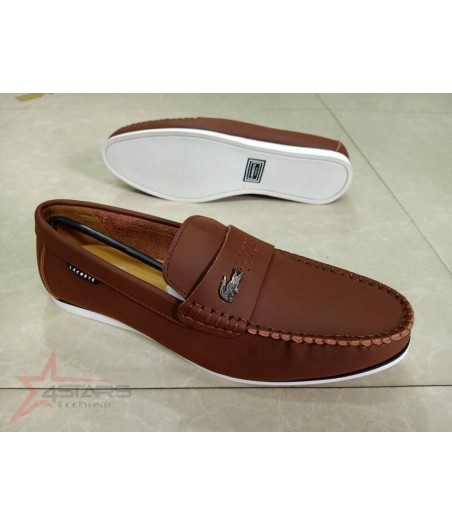 Brown Lacoste Slip On Loafers