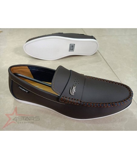 Coffee Brown Lacoste  Slip On Loafers