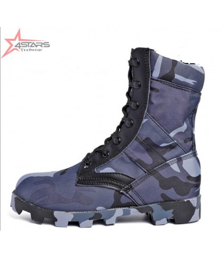 Siwar Combat Boots - Blue Camo