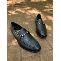 Gucci Slip On Leather Official Shoes - Black