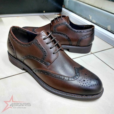 Bolludi Oxford Official Leather Shoes - Coffee