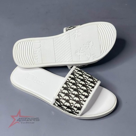 Dior Leather Slides - White