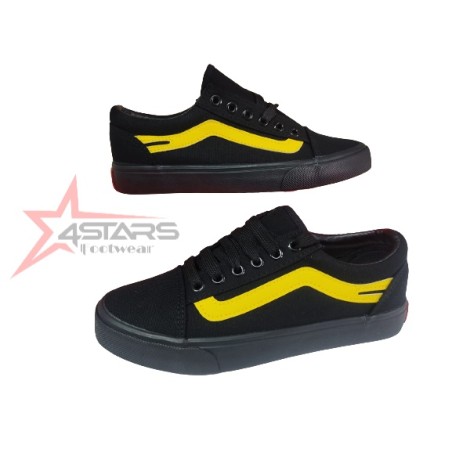 Women's Leopard Rubber Shoes (W011) - Black Yellow