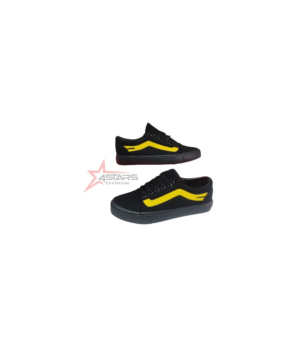 Women's Leopard Rubber Shoes (W011) - Black Yellow