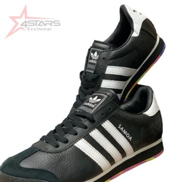 Adidas Samoa Trainers - Black White Stripes