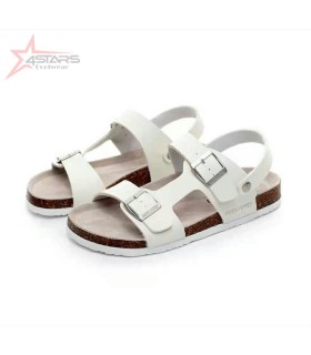 Guoloufei Buckled Cork Sandals - White