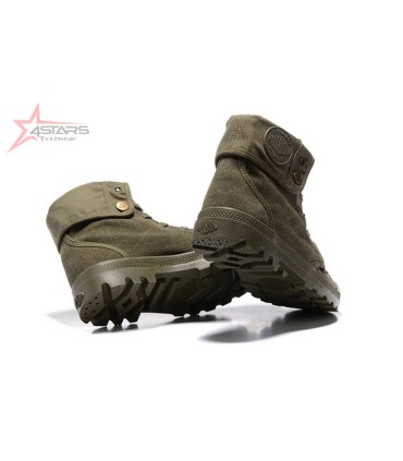 Palladium Pallabrouse Army Green Military Ankle Boots