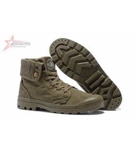 Palladium Pallabrouse Army Green Military Ankle Boots