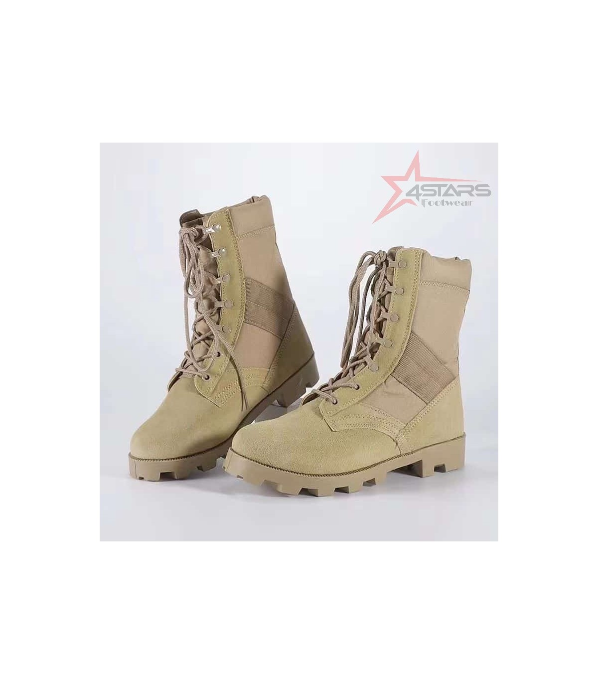 Siwar Non Zipped Military Boots - Light Brown