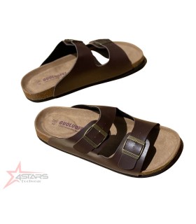 Slip On Cork Sandals - Brown