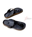 Guoloufei Leather Flip Flops- Black