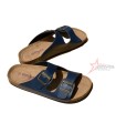 Slip On Cork Sandals - Navy