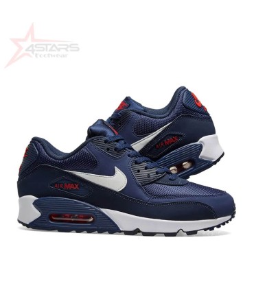 Nike Air Max 90 Essential Midnight Navy, White Red