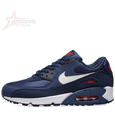 Nike Air Max 90 Essential Midnight Navy, White Red