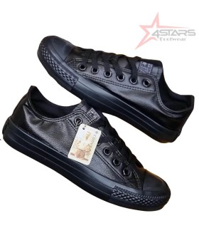 Converse Leather Unisex Low Top Shoe - Black