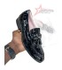 Christian Louboutin Patent Leather Black Slip On Official Shoes