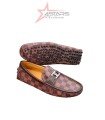 Louis Vuitton Genuine Leather Checkered Loafers - Brown