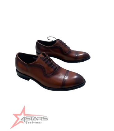 Billionaire Oxford Genuine Leather Official Shoes - Brown