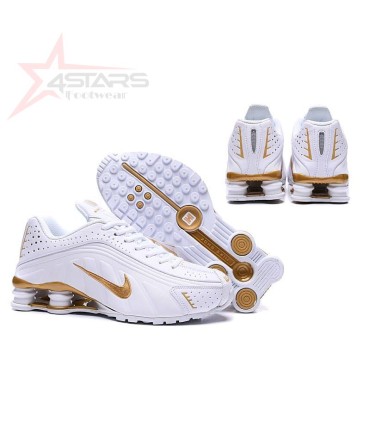 Nike Shox R4 - White and Gold