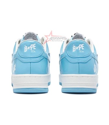 A Bathing Ape Bape Sta Patent Leather Low Blue