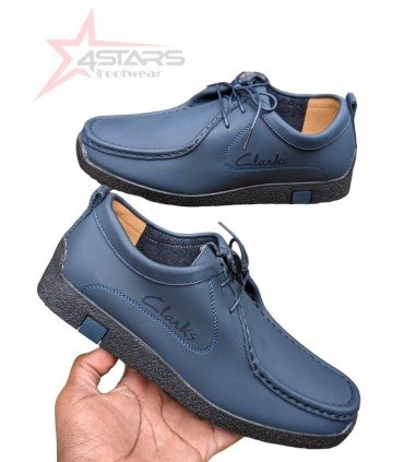 Clarks Leather Wallabees - Navy