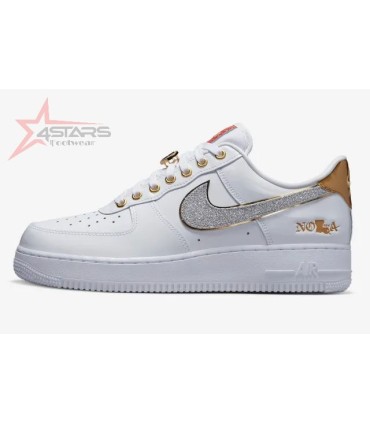 Nike Air Force 1 Low NOLA White Metallic Gold University Red