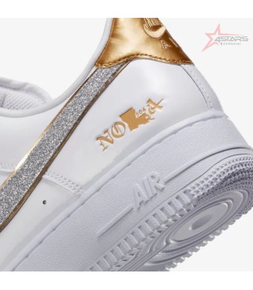 Nike Air Force 1 Low NOLA White Metallic Gold University Red