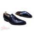 SM Slip On Genuine Leather Official Shoes - Black