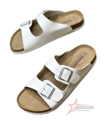 Slip On Cork Sandals - White