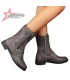 Mid-Calf Lace Up Ladies Winter Boots - Grey