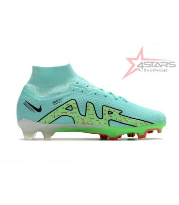 Nike Air Zoom Mercurial Superfly 9 Elite FG Firm Ground Soccer Cleats - Blue/Green/Black