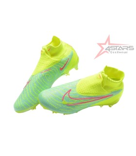 Nike Phantom GX Elite DF Link FG Firm Ground Soccer Cleats - Green/Pink