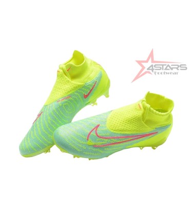 Nike Phantom GX Elite DF Link FG Firm Ground Soccer Cleats - Green/Pink