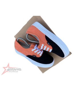 Corduroy Vans - Middle Red/Black