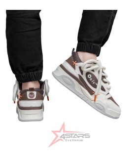 OGIY TM Casual Premium Designer Low Top Sneaker - Brown White