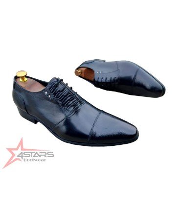 SM Genuine Leather Laced Formal Shoes - Black