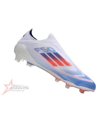 Adidas F50 Elite Laceless FG - Cloud White/Solar Red/Lucid Blue