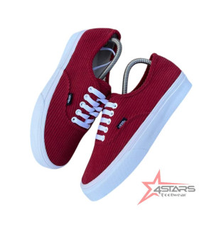 Corduroy Vans  - Maroon White