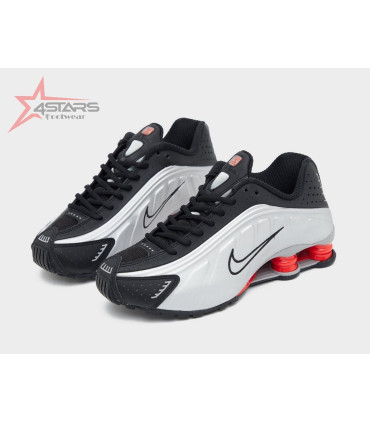 Nike Shox R4 Black and Metallic Silver