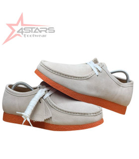 Clarks Wallabees Mens Shoes Suede - Grey/Orange