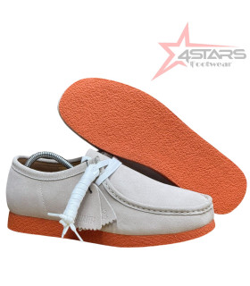 Clarks Wallabees Mens Shoes Suede - Grey/Orange