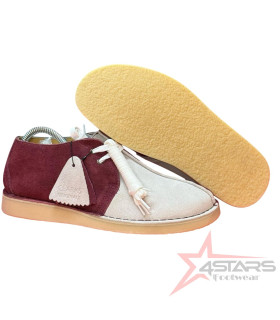 Clarks Originals Desert Trek Maroon Beige Suede Leather "BANK ROBBER" Shoes