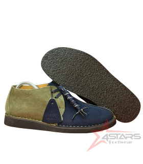 Clarks Originals Desert Trek Navy Blue Green Suede Leather "BANK ROBBER" Shoes