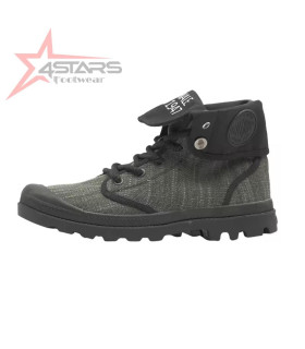 Palladium Pallabrouse Brown High-top Military Ankle Boots - Ash Grey/Black