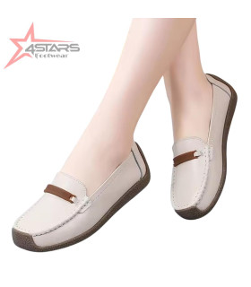 Classic Ladies' Slip-On Loafers with Strap Accent