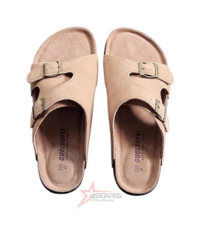 Men’s Cork Sandals, Arch Support Footbed Slippers with Buckle Straps